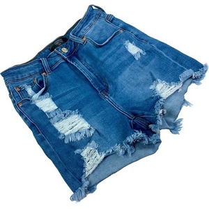 MONKEY RIDE High Rise‎ Distressed Denim Jean Shorts